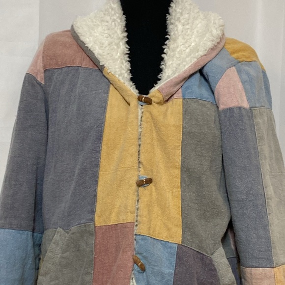Thick Patchwork Boho Coat S/M - Picture 5 of 15
